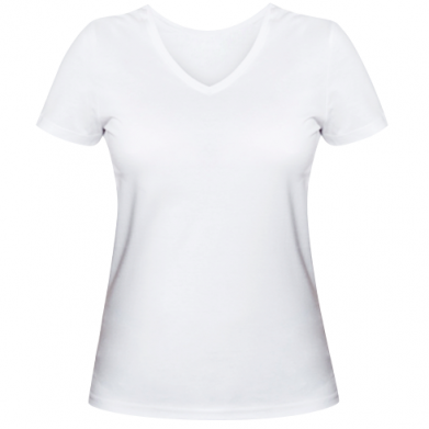 Цвет Белый, Женские футболки с V-образным вырезом - PrintSalon